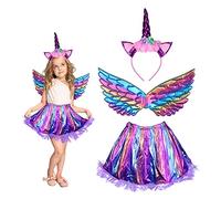 MEZOOM Girls Unicorn Princess Rainbow Tutu (Unicorn C)