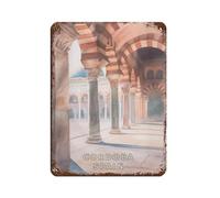 Mezquita Mosque-Cathedral, Retro Poster Metal Tin Sign Chic Art Retro Iron Painting Bar People Cave Cafe Family Garage Poster Wall Decoration 12x16inch(30x40cm)