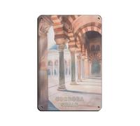 Mezquita Mosque-Cathedral, Retro Poster Metal Tin Sign Chic Art Retro Iron Painting Bar People Cave Cafe Family Garage Poster Wall Decoration 8x12inch(20x30cm)