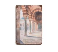 Mezquita Mosque-Cathedral, Tin Sign Vintage Metal Pub Club Cafe Bar Home Wall Art Decoration Poster Retro 8x12inch(20x30cm)