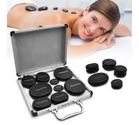 Mezsocly Hot Stones for Massage, 9PCS Electric Massage Stone Set for Professional or Home Spa, Relaxing, Healing, Pain Relief, hot Stone Massager with Aluminum Box