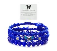 Meztole Always Believe in Yourself Butterfly Bracelet - Cute Charm Bracelets for Women, Adjustable Braided Rope, Lucky Friendship Matching Bracelet, adjustable, rope, no gemstone