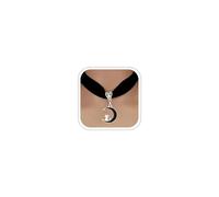 Meztole Black Cat on the Moon Necklace for Women,Gothic Black Choker Moon Cat Necklaces for Halloween Vintage Punk Velvet Crescent Pendant Necklaces Goth Jewelry Witch Costume Accessories, Metal, No