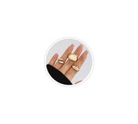 Meztole Chunky Gold Rings for Women Non Tarnish Gold Silver Stackable Ring Set Adjustable Open Dome Statement Ring Minimalist Thick Solid Ring Geometric Band Simple Rings Jewelry, One Size, Metal, No