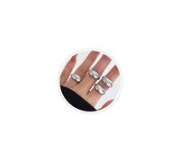 Meztole Chunky Gold Rings for Women Non Tarnish Gold Silver Stackable Ring Set Adjustable Open Dome Statement Ring Minimalist Thick Solid Ring Geometric Band Simple Rings Jewelry, One Size, Metal, No