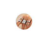Meztole Chunky Gold Rings for Women Non Tarnish Gold Silver Stackable Ring Set Adjustable Open Dome Statement Ring Minimalist Thick Solid Ring Geometric Band Simple Rings Jewelry, One Size, Metal, No
