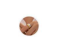Meztole Chunky Gold Rings for Women Non Tarnish Gold Silver Stackable Ring Set Adjustable Open Dome Statement Ring Minimalist Thick Solid Ring Geometric Band Simple Rings Jewelry, One Size, Metal, No