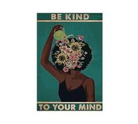 MEZUMI Be Kind To Your Mind Vintage Canvas Poster Wall Art Decor Print Picture Paintings for Living Room Bedroom Decoration Unframe-style 20x30inch(50x75cm)