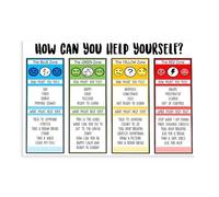 MEZUMI Emotional Management Zones Of Regulation Educational Poster 1 Canvas Poster Wall Art Decor Print Picture Paintings for Living Room Bedroom Decoration Unframe-style 20x30inch(50x75cm)