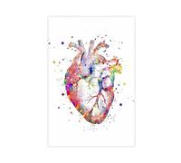 MEZUMI Watercolor Art Anatomy Clinic Decorative Medicine Heart Brain Lung Canvas Poster Wall Art Decor Print Picture Paintings for Living Room Bedroom Decoration Unframe-style 12x18inch(30x45cm)