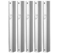 MEZUZAH CASE Holder Aluminum Tight and Strong Waterproof Rubber Cork Silver Engraved shin 14 cm for 10 and 12 cm Scroll 5 Pack (Silver, 12)