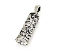 Mezuzah Necklace, Scroll Pendant with Star Of David, Jewish Shema Necklace, Jewish Jewelry for Women, Chain Hebrew Letters, Messianic, Sterling Silver, No Gemstone