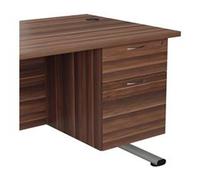 Mezzo 2 Drawer Fixed Pedestal - Dark Walnut - TESHP2/655DW