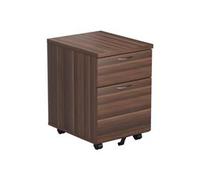 Mezzo 2 Drawer Mobile Pedestal - Dark Walnut - TESMP2DW