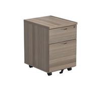 Mezzo 2 Drawer Mobile Pedestal - Grey Oak - TESMP2GO