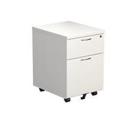 Mezzo 2 Drawer Mobile Pedestal - White - TESMP2WH