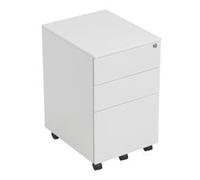 Mezzo 3 Drawer Under Desk Steel Pedestal - White - TKUSMP3WH