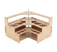 Mezzo Artist Paint and Brush Rack - Wood Grain Laminate Multi Layer Desk Stand Professional Storage Display Organizer for paintbrushes and Paint Tubes - Corner Rack