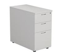 Mezzo Desk High 3 Drawer Pedestal - 800 Deep - White - TESDHP3/800WH