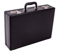 MF 6910 Black Business Briefcase - Medium Matte PU Leather Look Executive Hard Case