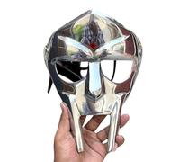 MF Doom Gladiator Mask - Replica Medieval Armor Hand Forged on 18 Gauge Stainless Steel with Gemstone for LARP, SCA, Cosplay and Role Playing"