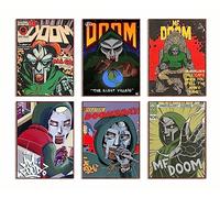 Mf Doom Poster Signed Limited Posters Music Album Cover Posters Print Set of 6 Room Aesthetic Canvas Wall Art for Girl and Boy Teens Dorm Decor 8x10 Inch Unframed