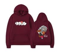 MF Fashion Hoodie Doom Printed Long Sleeve Sweatshirt Pullover For Men Women,Red-L