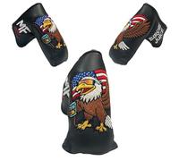 MF Golf Blade Birdie Juide Putter Headcover - Eagle American Flag - Black - Whiskey Glass