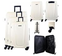 MF Handbags 3-Piece Hard Shell Luggage Set - 4-Wheel 360° Spinner Suitcases with Lightweight Durable Design, Combination Lock & Perfect Glide System (White)
