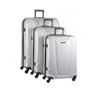 MF Handbags 3-Piece Hard Shell Luggage Set - 4-Wheel 360° Spinner Suitcases with Lightweight Durable Design, Combination Lock & Perfect Glide System (Silver)