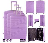MF Handbags 3-Piece Hard Shell Luggage Set - Expandable, 4 Spinner Wheels, Combination Lock, Lightweight, Scratch-Resistant (Purple)