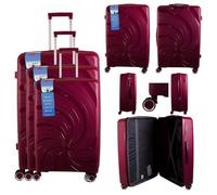 MF Handbags 3-Piece Hard Shell Luggage Set - Lightweight Expandable Suitcases with 360° Spinner Wheels, Detachable Wheels & TSA Combination Lock (Red)