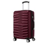 MF Handbags 40 x 20 x 25cm Underseat Cabin Suitcase with Detachable Wheels, Ryanair Cabin Bag, Lightweight Carry On Hard Shell Luggage, 20L Under Seat Spinner Trolley for Travel, Business (Burgundy)