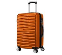 MF Handbags 40 x 20 x 25cm Underseat Cabin Suitcase with Detachable Wheels, Ryanair Cabin Bag, Lightweight Carry On Hard Shell Luggage, 20L Under Seat Spinner Trolley for Travel, Business (Orange)