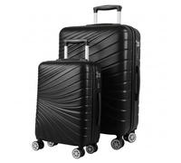 MF Handbags Cabin Suitcase 56X38X23cm 41L and Underseat 20L(40X25X20cm) - Set for Ryanair Airlines Carry on Hand Luggage Travel Bag Hard Shell Suitcase with TSA Lock - Set of 2 (Black)