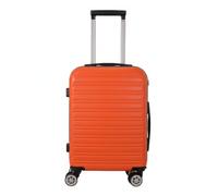 MF Handbags EasyJet Approved 45x36x20cm - Lightweight Underseat Hand Luggage with 360° Spinner Wheels, 4-Wheel Hard Shell Cabin Suitcase, Combination Lock, Durable Travel Trolley (Black) (Orange)