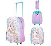 MF Handbags Purple Frozen Carry On Trolley Bagpack for Kids, Travelling Rucksack with Wheels, School Bagpack