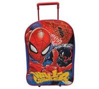 MF Handbags Red Spiderman Carry On Trolley Bagpack for Kids, Travelling Rucksack with Wheels, School Bagpack