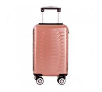 MF Handbags Ryanair Approved 40x20x25cm Hard Shell Cabin Suitcase - Lightweight 4-Wheel Underseat Hand Luggage with 360° Spinner Wheels, Durable Travel Trolley Bag with Combination Lock (Rose Gold)