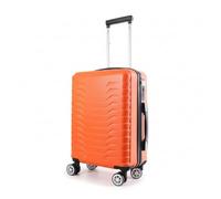 MF Handbags Ryanair Approved 40x20x25cm Hard Shell Cabin Suitcase - Lightweight 4-Wheel Underseat Hand Luggage with 360° Spinner Wheels, Durable Travel Trolley Bag with Combination Lock (Orange)