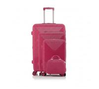 MF Handbags Set of 4 Cabin Suitcases - 360° Spinner Wheels, Detachable Wheels, Lightweight Hard Shell Luggage, Scratch-Resistant, TSA Combination Lock, Fully Lined Travel Trolley Set (Purple)