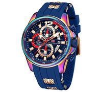 MF MINI FOCUS Men's Quartz Watch Outdoor Sports Waterproof Large Dial Luminous Men's Watch 0350G (Multicolor)