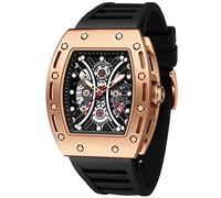MF MINI FOCUS Watch Wristwatch Fashion Hollow Big Dial Luminous Waterproof Sport Analog Quartz Business Mens Watches Silicon Strap Dress Watch, B-Gold black, Quartz Watches