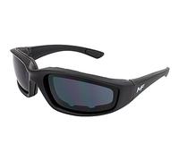 MF MotoFrames Payback Padded Motorcycle Sunglasses Black Frames (Black)
