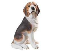 MFAOSHI Garden Sitting Dog Statues, Simulation Beagle Sculpture, Outdoor Waterproof Puppy Figurines Decor for Patio Lawn Yard Ornaments