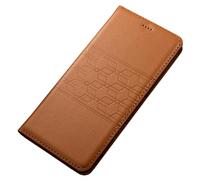 MFAOSHI Genuine Leather Case for iPhone 17 Pro Max/17 Pro/17 Air/17, Magnetic Flip Vintage Business Wallet Cover with Card Slot Kickstand Case,Beige,17