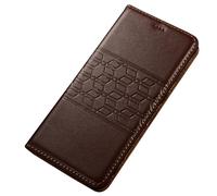 MFAOSHI Genuine Leather Case for iPhone 17 Pro Max/17 Pro/17 Air/17, Magnetic Flip Vintage Business Wallet Cover with Card Slot Kickstand Case,Brown,17 Air
