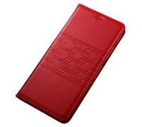 MFAOSHI Genuine Leather Case for iPhone 17 Pro Max/17 Pro/17 Air/17, Magnetic Flip Vintage Business Wallet Cover with Card Slot Kickstand Case,Red,17 ProMax