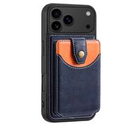 MFAOSHI Magnetic Case for iPhone 17 Pro Max/17 Pro/17 Air/17, Detachable Wallet Card Holder Cover with Support Function Leather Case,Blue,17