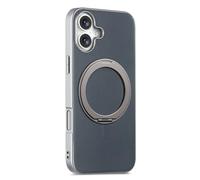 MFAOSHI Magnetic Case for iPhone 17 Pro Max/17 Pro/17 Air/17, Slim Business Non Slip Leather Case with Swivel Metal Ring Stand Cover,Blue,17